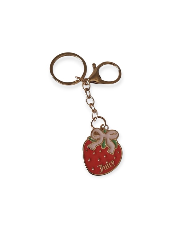 Other Accessories - Red Strawberry Enamel Keychain with Pink Bow